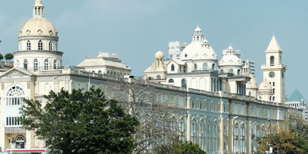 福州烟台山历史风貌区西洋建筑群全景图