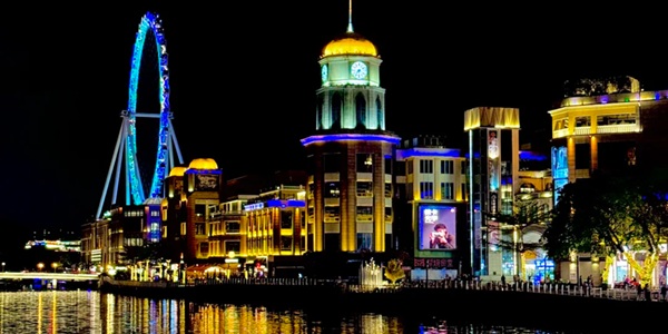 中山市石岐区岐江公园夜景风光