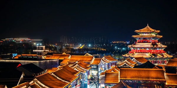 沧州市运河区清风楼与古运河