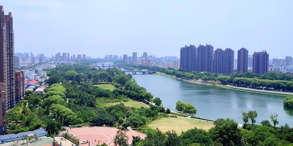 源汇区沙澧河交汇处全景