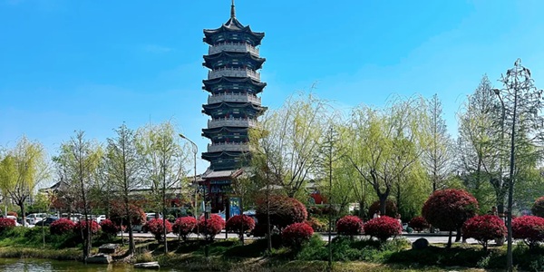 柘城县容湖生态旅游区全景