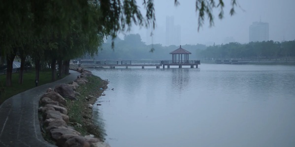 牧野湖生态景观全景