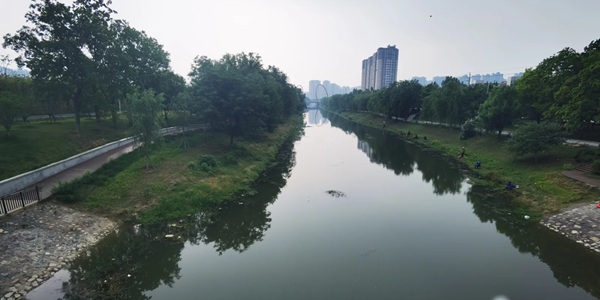 卫滨区卫河沿岸风光全景