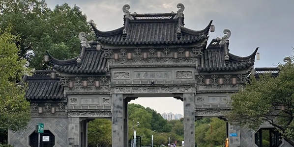 黄州区遗爱湖全景风光