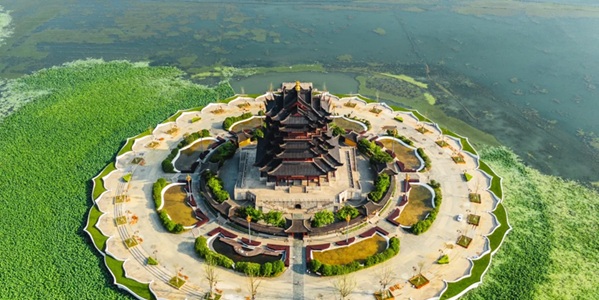 苏州相城区阳澄湖全景图