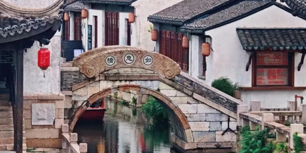 无锡惠山区惠山古镇全景图