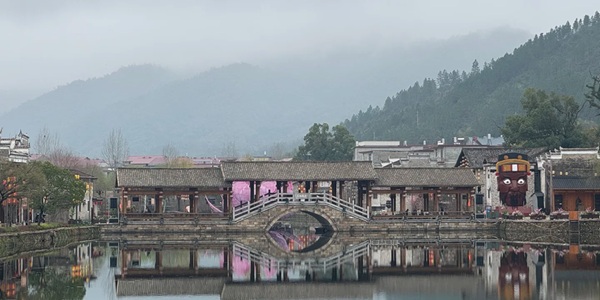 抚州乐安县流坑古村全景图