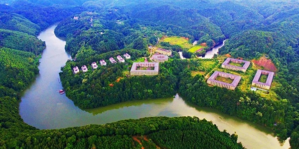 赣州定南县九曲河全景图