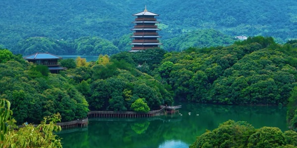 九江武宁县武宁湖全景图