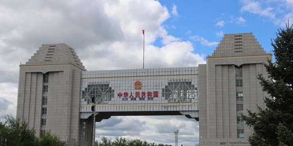满洲里国门景区全景