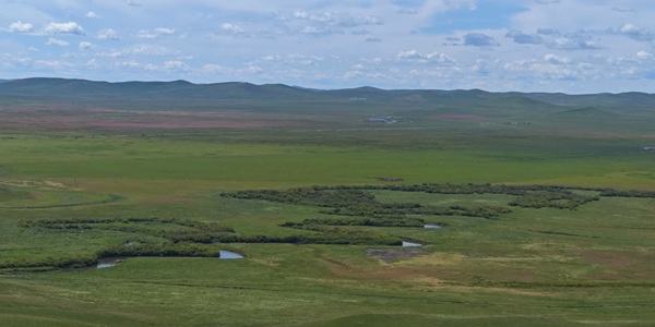 乌拉盖九曲湾航拍全景