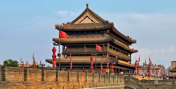 西安古城墙全景