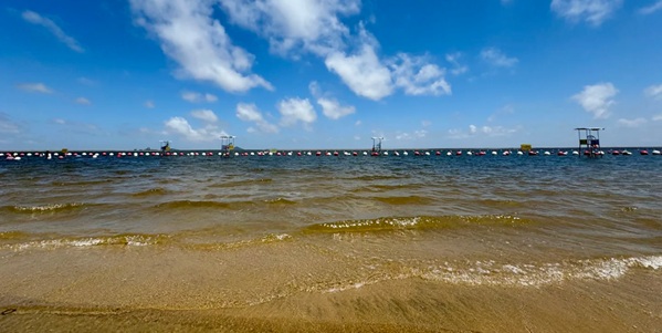 上海金山区城市沙滩海滨风光