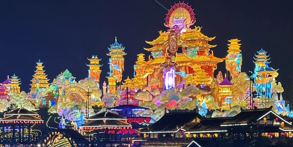 自贡自流井区彩灯公园景观