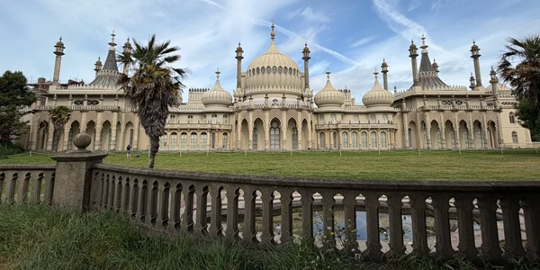 Brighton Royal Pavilion Indo-Chinese Oriental palace exterior and gardens