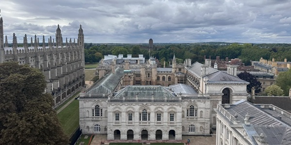 Great St Mary's Church Gothic tower alongside King's College Chapel
