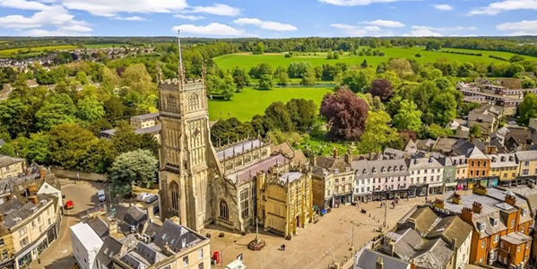 Cotswolds Cirencester St John the Baptist Church and Market Square