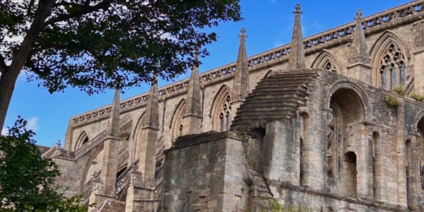 Cotswolds Malmesbury Abbey West Facade and Abbey House Gardens