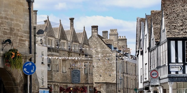 Tetbury Market House and Long Street Georgian stone houses