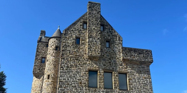 St Mungo Museum of Religious Life and Art Scottish baronial exterior and Zen garden