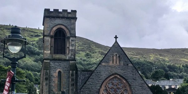 Fort William town and Ben Nevis panoramic view