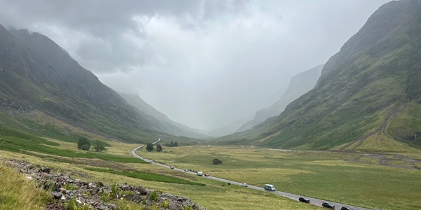 Glencoe majestic mountains and U-shaped valley