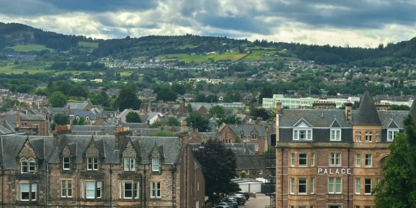Panoramic view of Inverness city along the River Ness