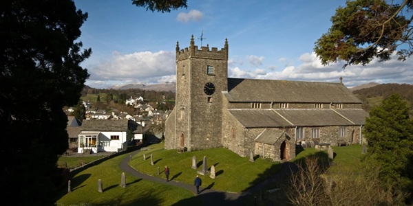 Hawkshead cobbled lane and Grizedale Forest