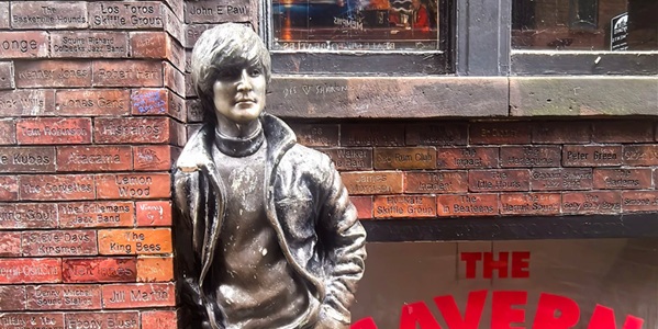 The Cavern Club entrance and the brick-vaulted cellar at 10 Mathew Street