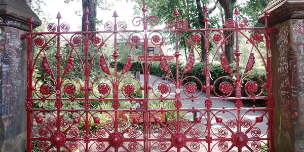 Strawberry Field red gates and Woolton garden