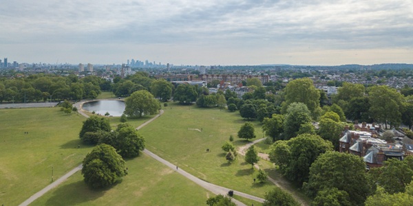 Clapham Common Green Lung and Holy Trinity Church, London