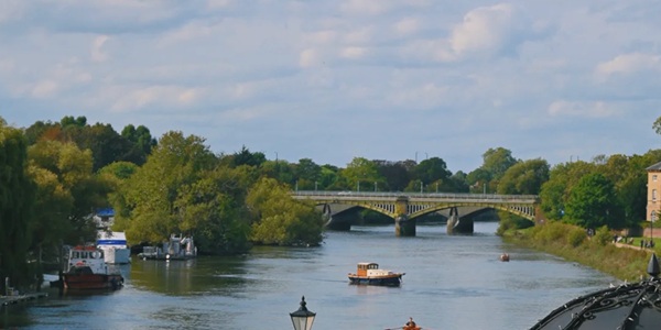 Richmond London Thames Riverfront and Richmond Hill Panorama