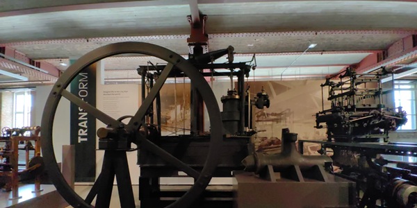 Panoramic View of Manchester Science and Industry Museum with Steam Engine