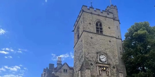Carfax Tower Oxford city centre medieval bell tower and Quarterboys clock face