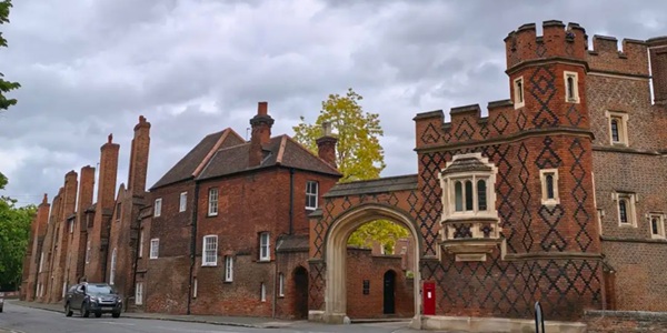 Eton College red-brick Gothic buildings and College Chapel