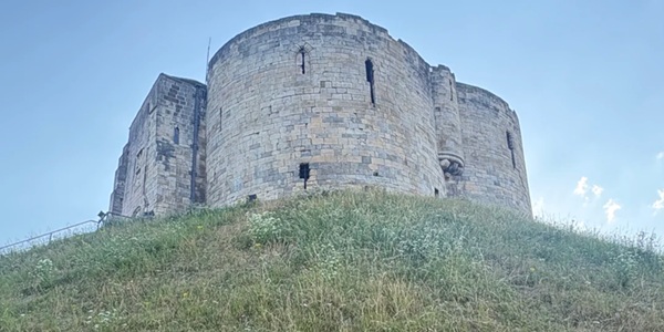Clifford's Tower Quatrefoil Stone Tower York Castle Ruins Spring Daffodils Surrounding