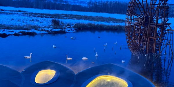 温泉县疗养院外景及温泉池