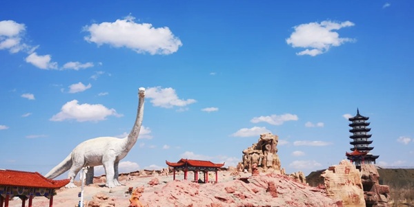 白碱滩区广袤的白沙滩地貌