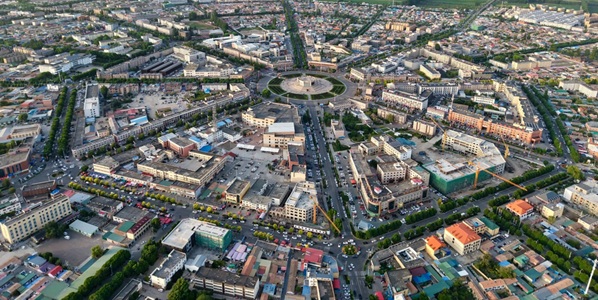 特克斯八卦城航拍全景图展示八卦布局