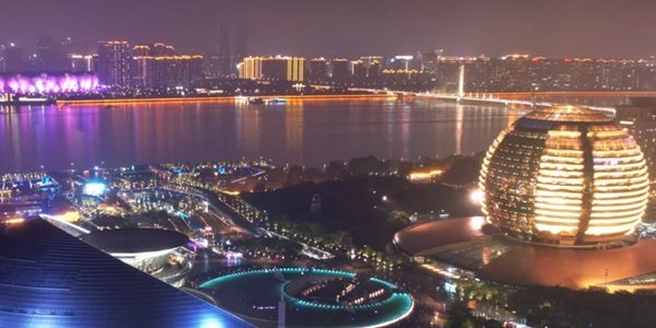 杭州滨江区钱江龙城市阳台全景图