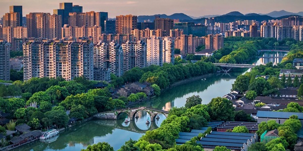 杭州拱墅拱宸桥全景图